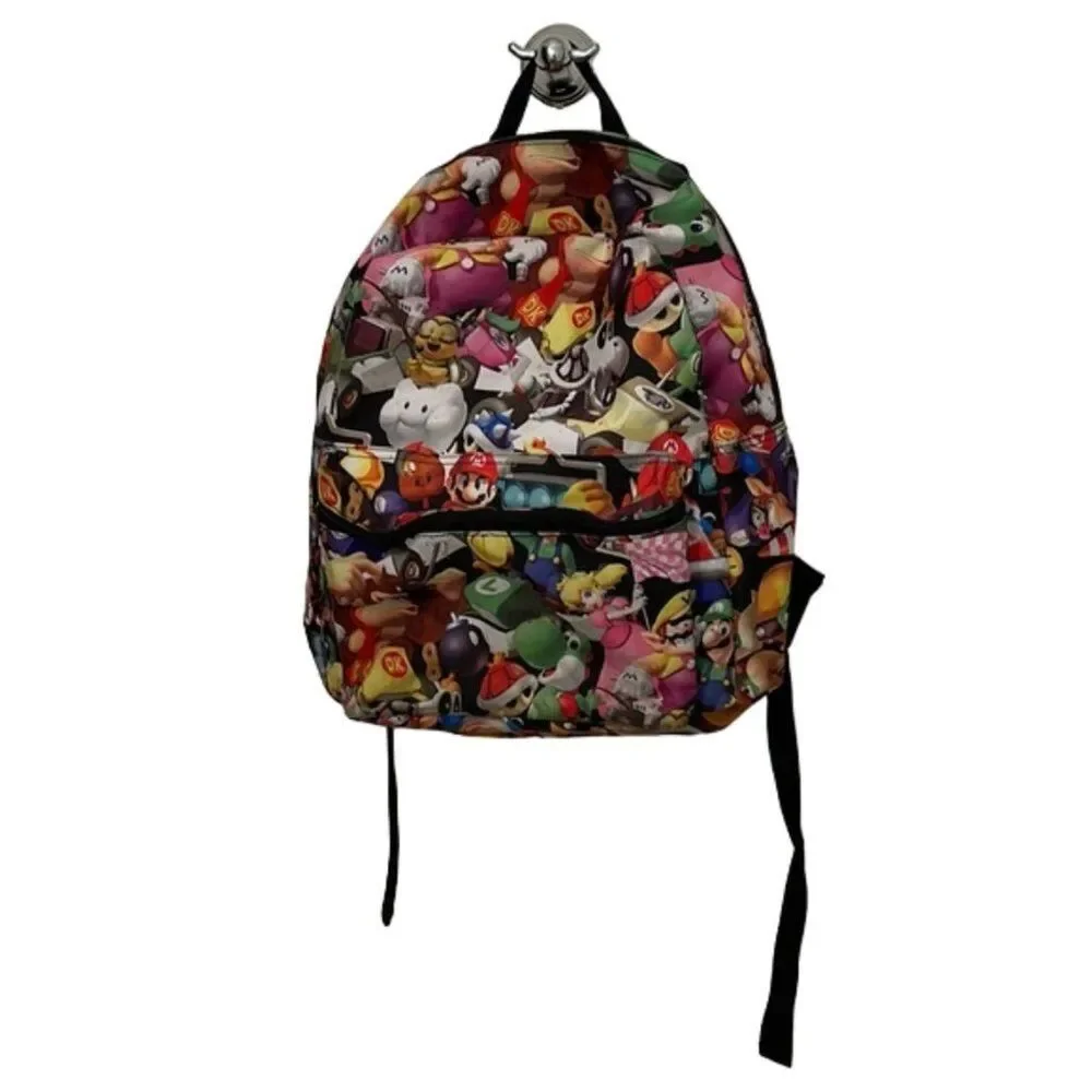 Nintendo 2017 Mario Kart Backpack School Book Bag Adjustable Straps